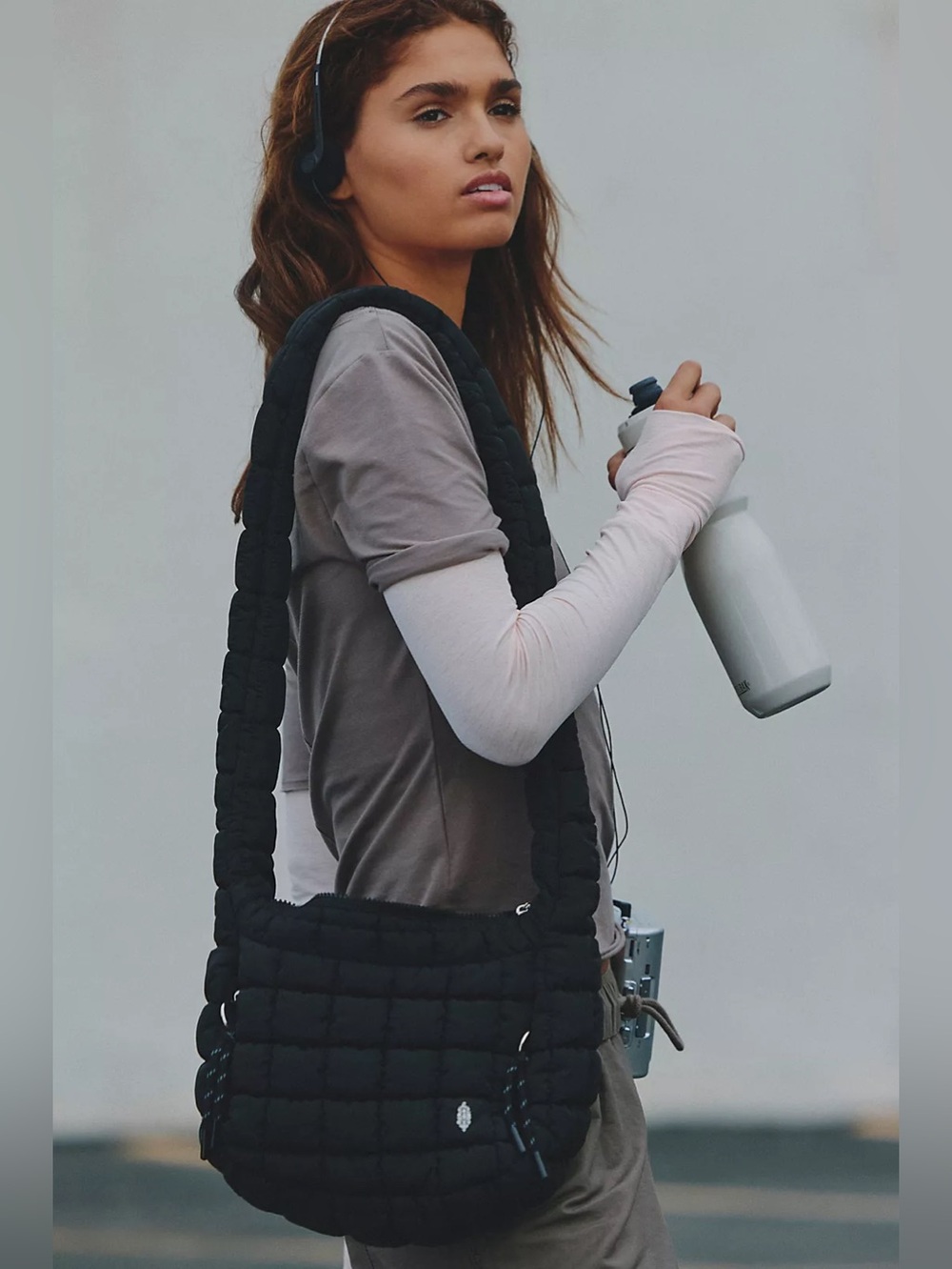 NWT FREE PEOPLE MOVEMENT Quilted Baby Carryall Sling Bag | Black MSRP $58